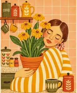 Girl And Flowers Art Paint By Numbers