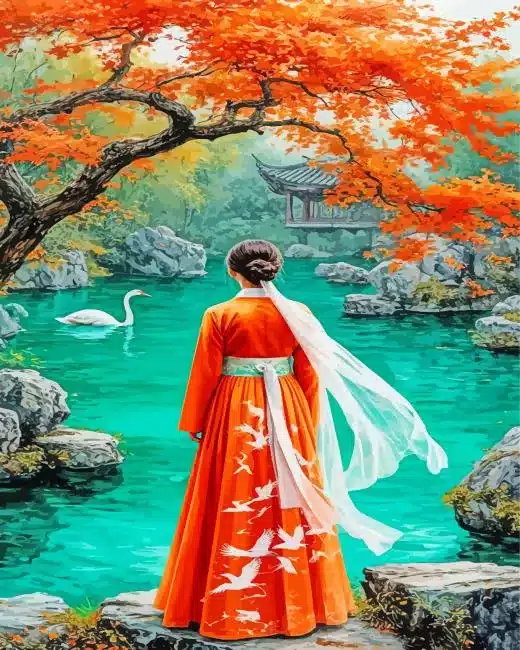 asian woman art paint by number Asian Woman Art Paint By Numbers