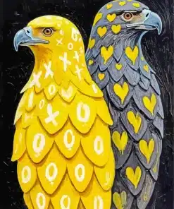 Black And Yellow Birds Paint By Numbers