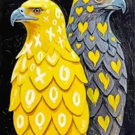 Black And Yellow Birds Paint By Numbers 