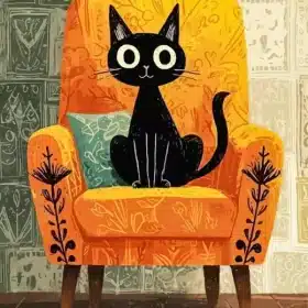 Black Cat On Couch Paint By Numbers