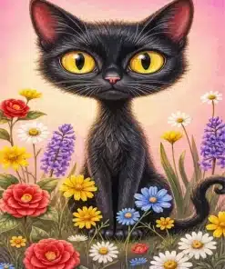 Dark Cat Paint By Numbers