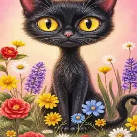 Dark Cat Paint By Numbers