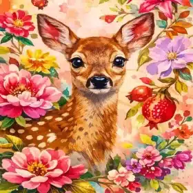 Floral Cat Paint By Numbers