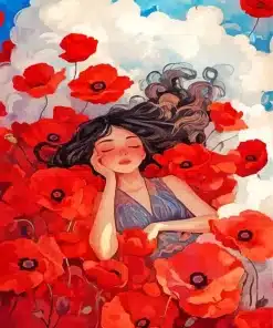Floral Girl Paint By Numbers