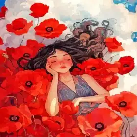 Floral Girl Paint By Numbers