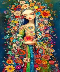 Floral Girl Paint By Numbers