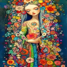 Floral Girl Paint By Numbers