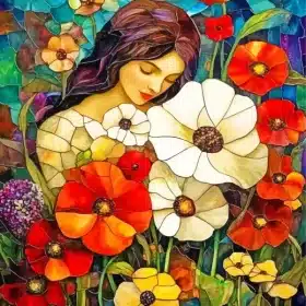Floral Lady Paint By Numbers