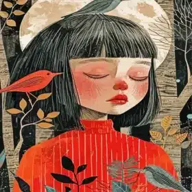 Girl And Birds Paint By Numbers
