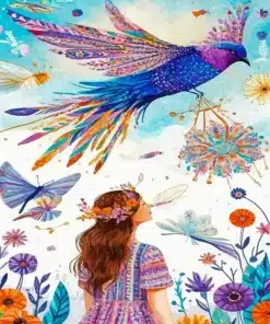 Lady And Bird Paint By Numbers