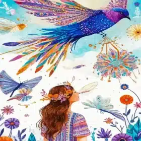 Lady And Bird Paint By Numbers