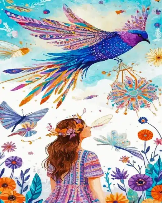 Lady And Bird Paint By Numbers