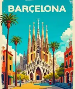 Barcelona Poster Paint By Numbers