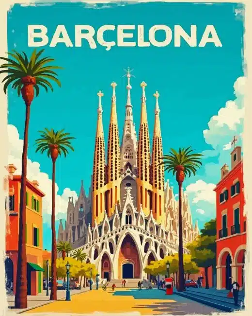 Barcelona Poster Paint By Numbers