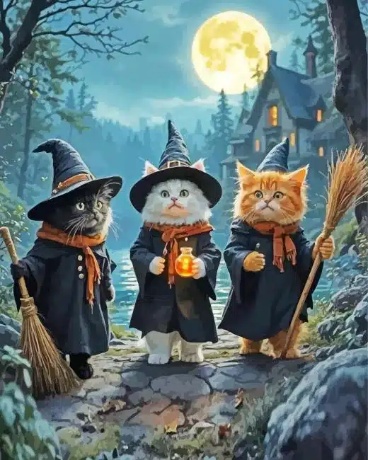 Cat Witches Paint By Numbers
