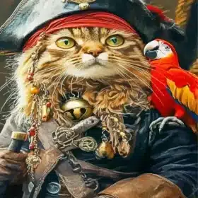 Cool Pirate Cat Paint By Numbers 
