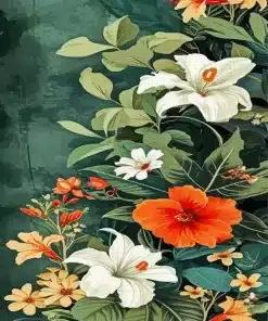 Tropical Flowers Paint By Numbers