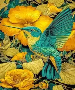 Hummingbird And Flowers Paint By Numbers