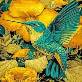 Hummingbird And Flowers Paint By Numbers 