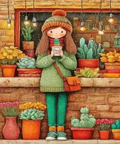 Lady And Her Coffee Paint By Numbers