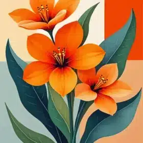 Orange Flowers Paint By Numbers