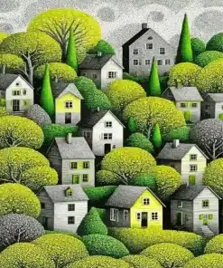 Whimsical Houses Paint By Numbers
