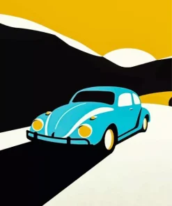 Blue Car Paint By Numbers