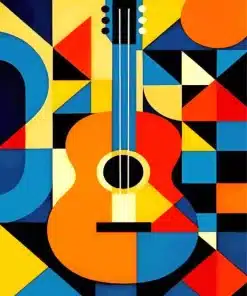 Guitar Geometrical Pop Art Paint By Numbers