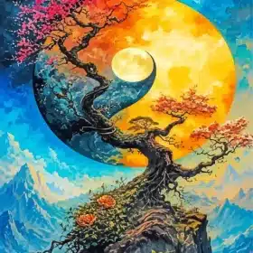 Yin Yang Moon Paint By Numbers