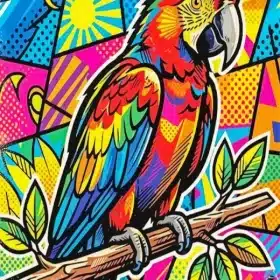 Pop Art Parrot Paint By Numbers