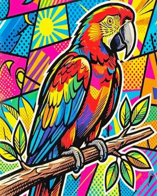 Pop Art Parrot Paint By Numbers