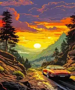 Red Classic Car Paint By Numbers