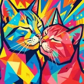 Romantic Cats Paint By Numbers