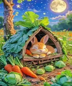 Sleeping Bunny Paint By Numbers