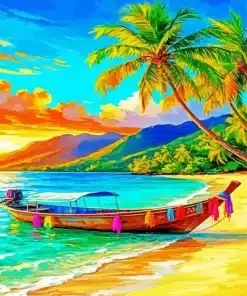 Traditional Longtail Boat Paint By Numbers