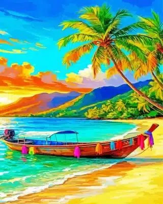 Traditional Longtail Boat Paint By Numbers